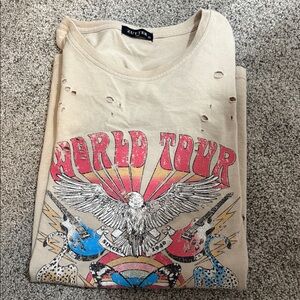 Zutter Beige World Tour Graphic Tee